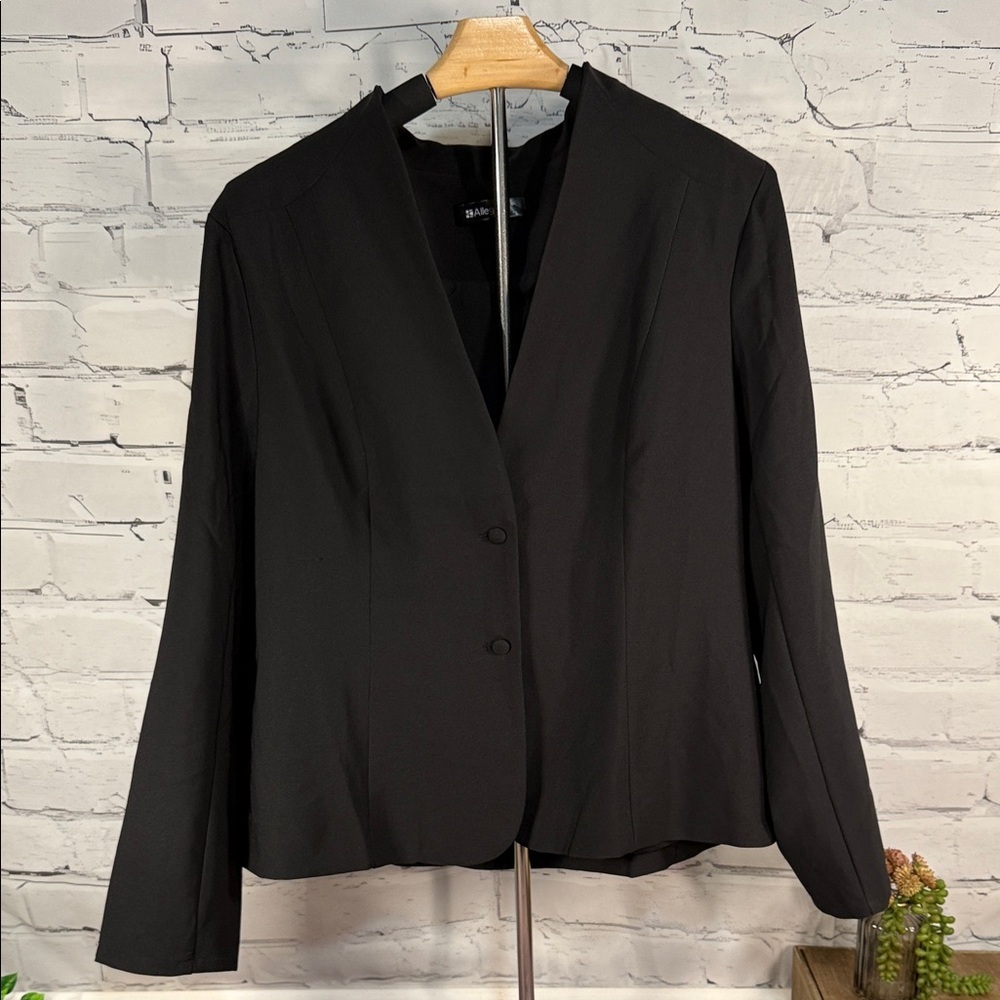 Allegra K Classic Black Women's Blazer Jacket Fully Lined 2 button